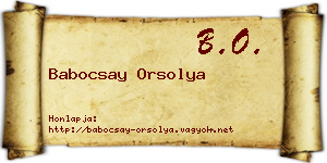 Babocsay Orsolya névjegykártya