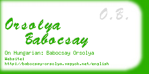 orsolya babocsay business card